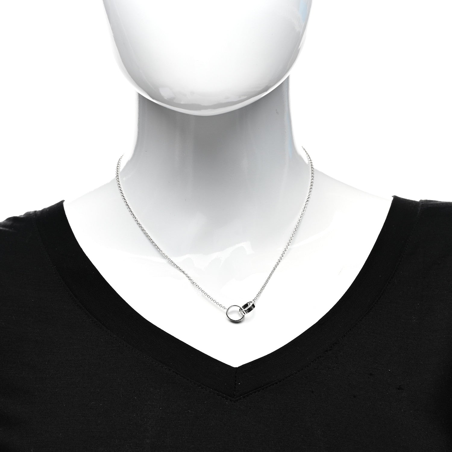 Cartier 18K White Gold Interlocking LOVE Necklace 2 of 5