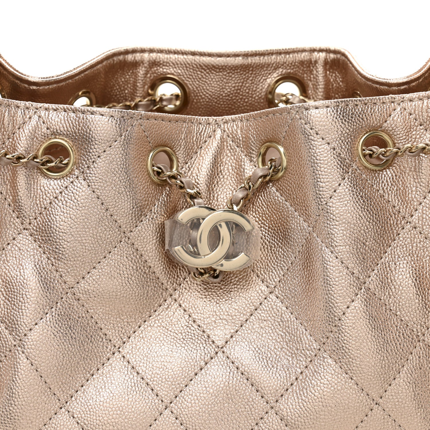 Chanel Metallic Caviar Quilted Mini Chanel 25 Handbag Copper 8 of 11