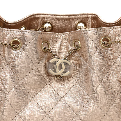 Chanel Metallic Caviar Quilted Mini Chanel 25 Handbag Copper 8 of 11