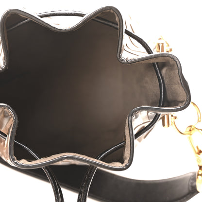 Fendi Vitello Liberty F is Fendi Bi-Color FF 1974 Embossed Mini Mon Tresor Bucket Bag Maya Black 5 of 10