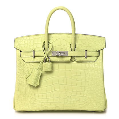 Hermes Matte Alligator Birkin 25 Jaune Bourgeon 1 of 11