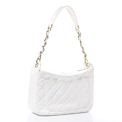 Chanel Caviar Quilted Hobo White 3 of 17