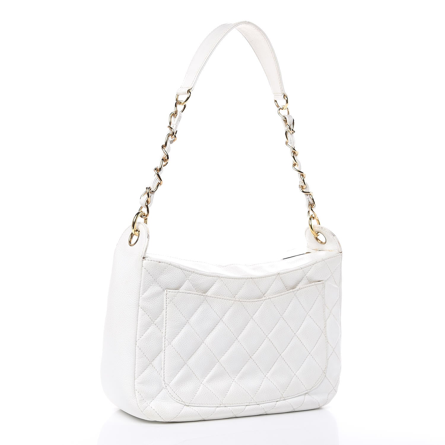 Chanel Caviar Quilted Hobo White 3 of 18