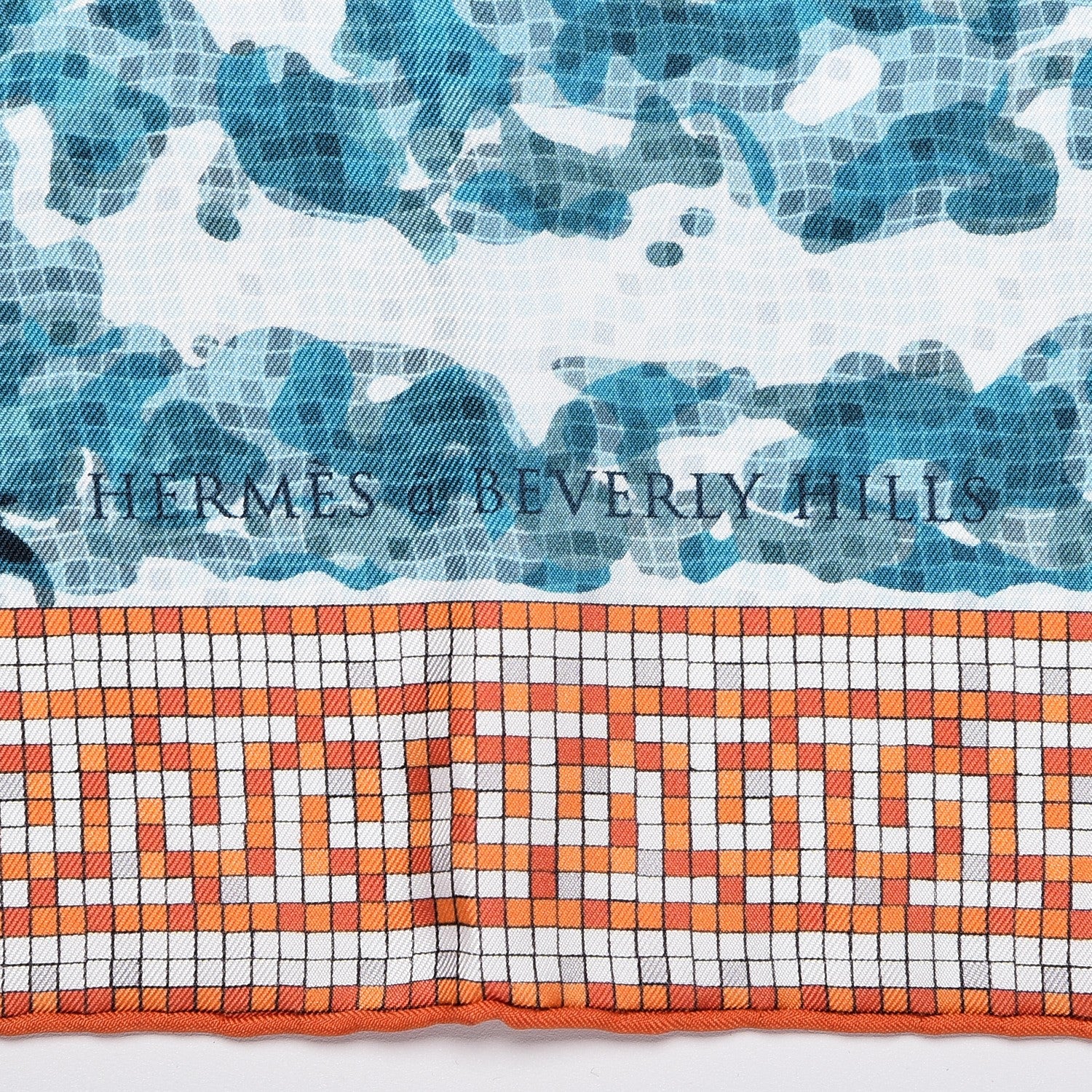 Hermes Silk A Beverly Hills Scarf 90 Bleu 4 of 5