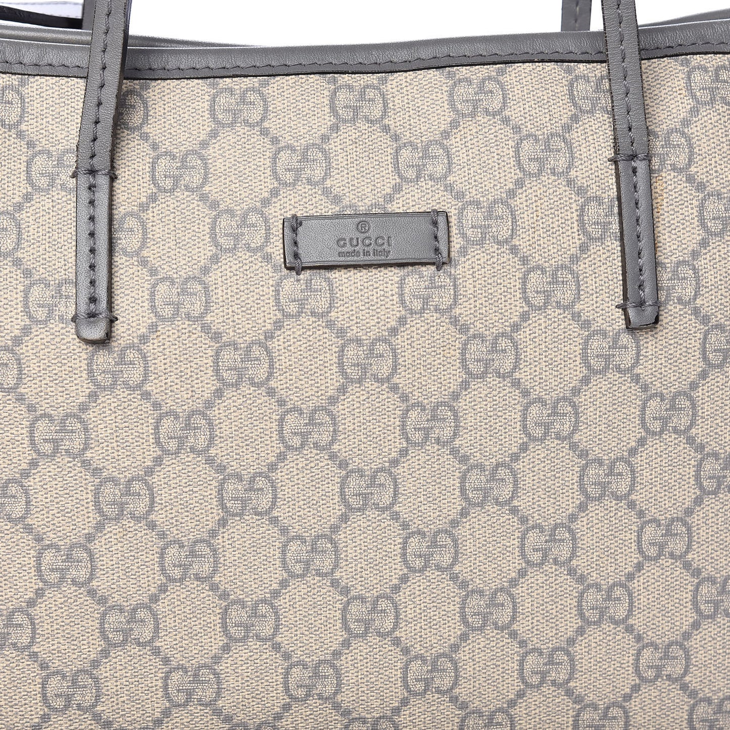 GG Supreme Monogram Small Zippered Tote Ecru Grigio