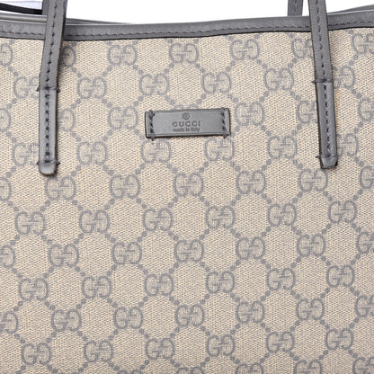 Gucci GG Supreme Monogram Small Zippered Tote Ecru Grigio 8 of 16
