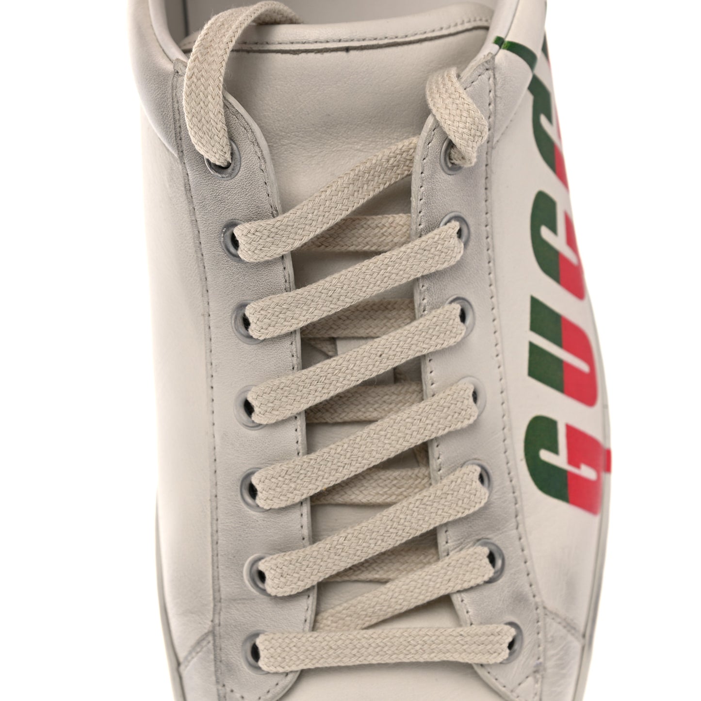 Distressed Calfskin Mens Ace Blade Sneakers 11 White