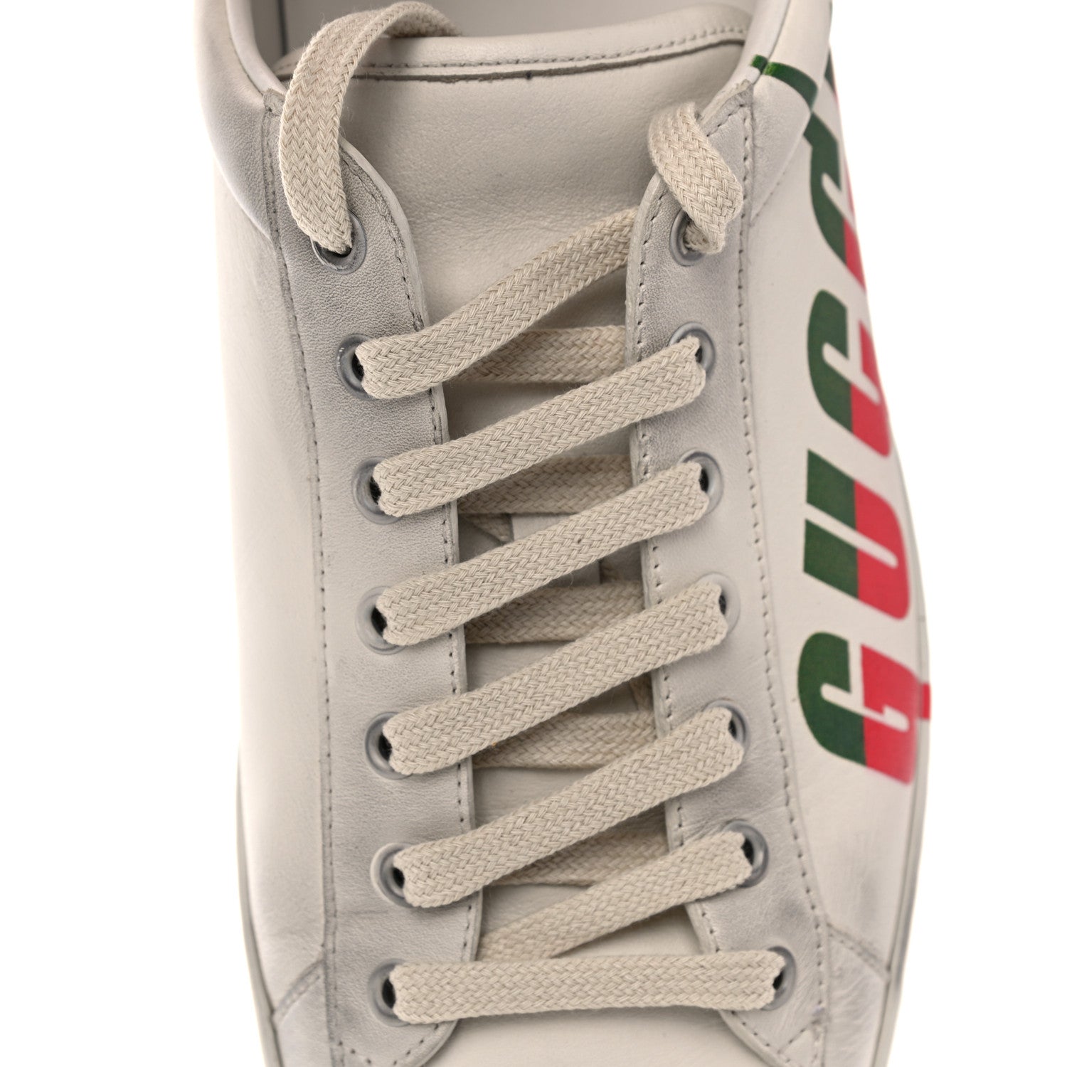 Gucci Distressed Calfskin Mens Ace Blade Sneakers 11 White 14 of 23