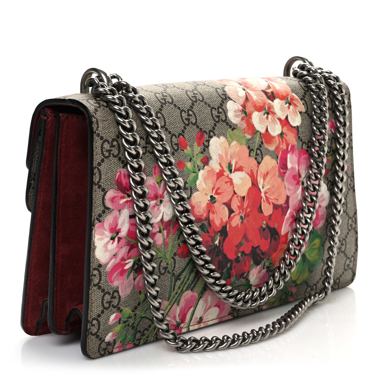 Gucci GG Supreme Monogram Blooms Small Dionysus Shoulder Bag Beige Multicolor Dry Rose 3 of 12