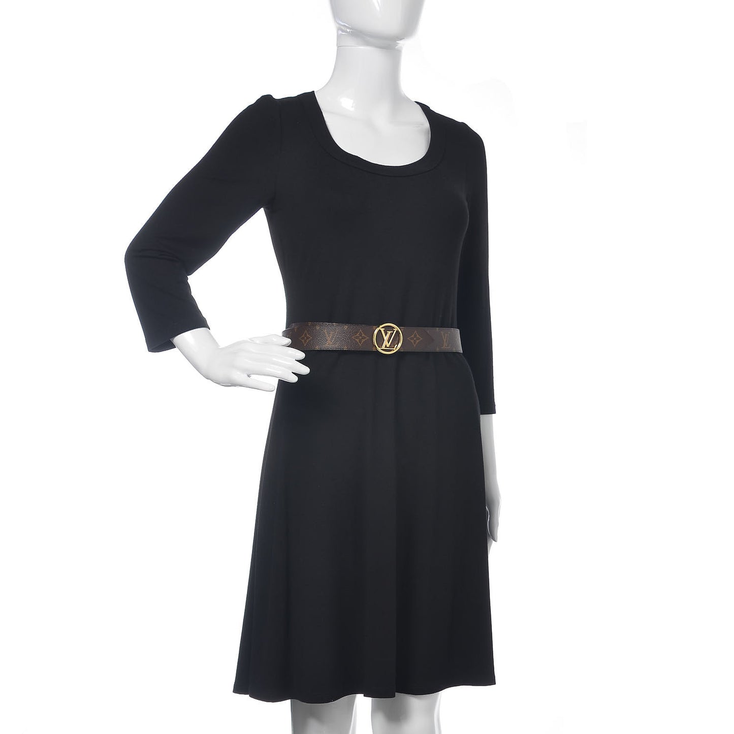 Monogram Epi 35mm LV Circle Reversible Belt 80 32 Black