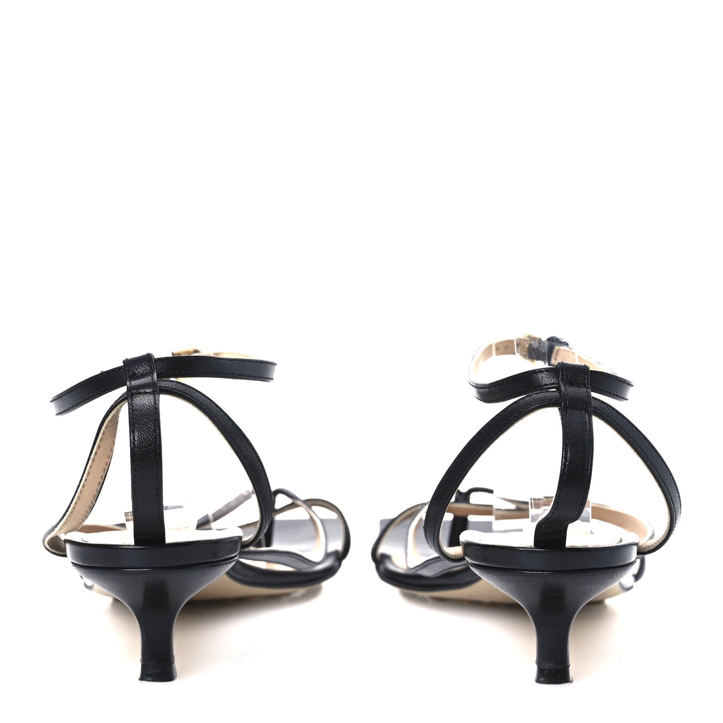 Lambskin Stretch Multi Strap 35mm Sandals 41 Black