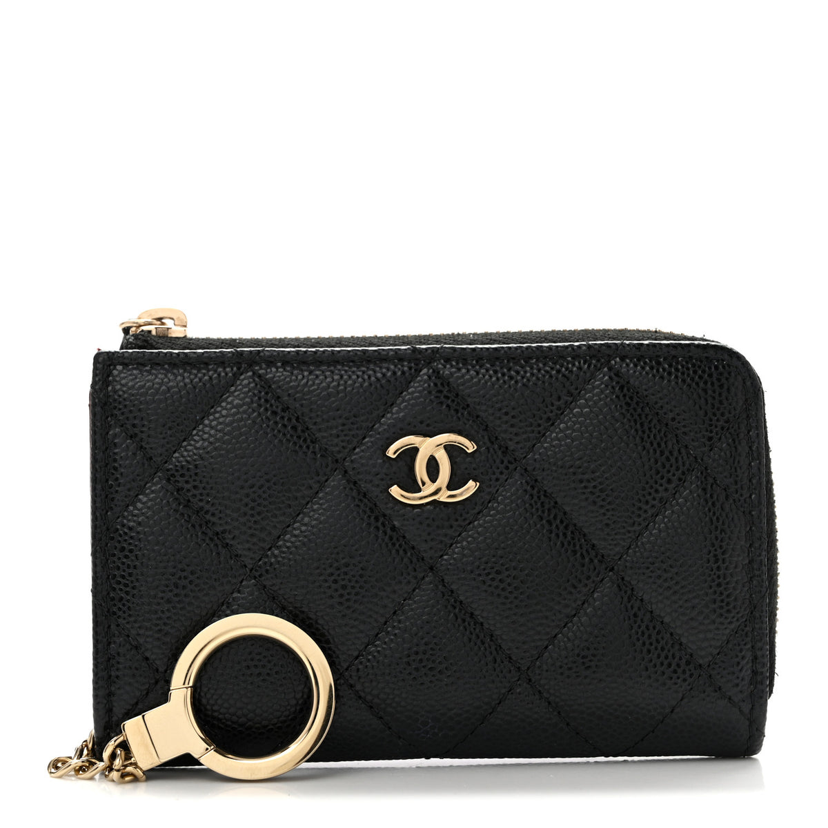 Chanel Caviar Quilted Zipped Key Holder Case Black 1 of 10