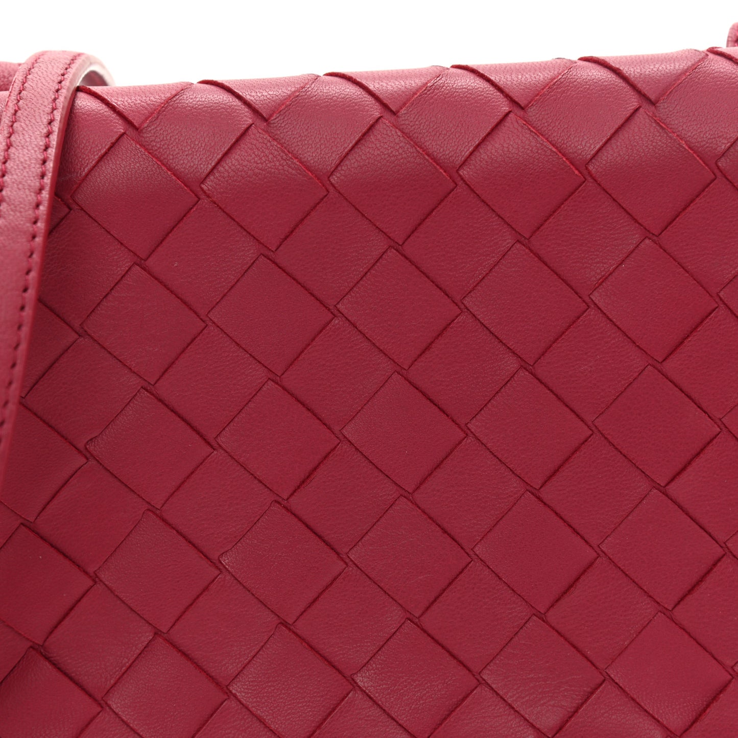 Nappa Intrecciato Flap Crossbody Amaranto