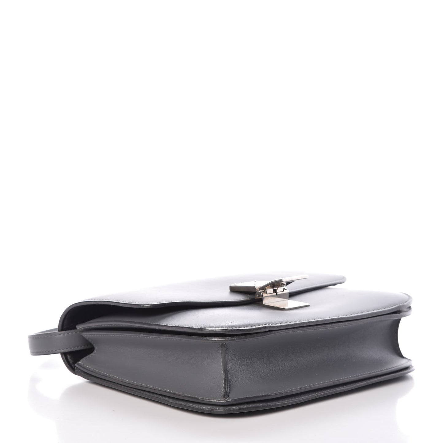 Box Calfskin Medium Classic Box Flap Bag Grey