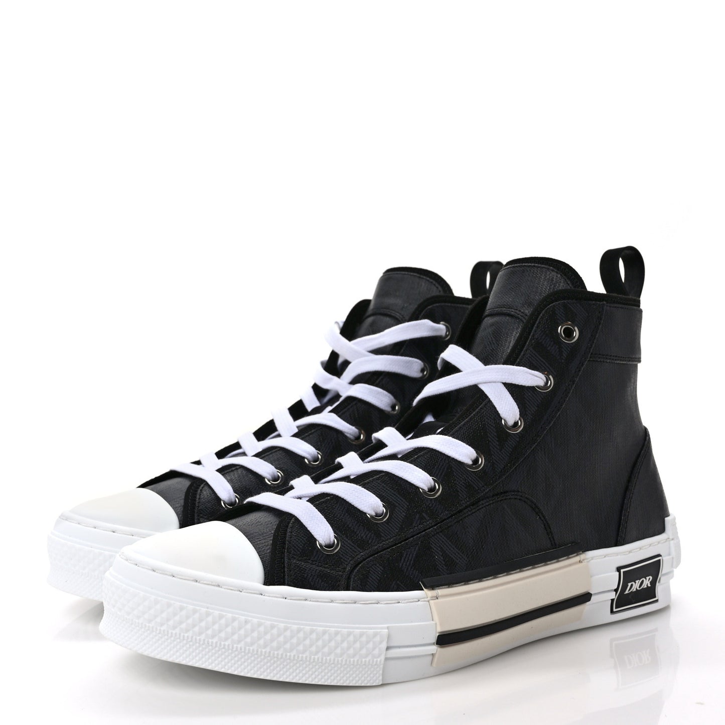 Canvas CD Diamond Mens B23 High Top Sneakers 43 Black