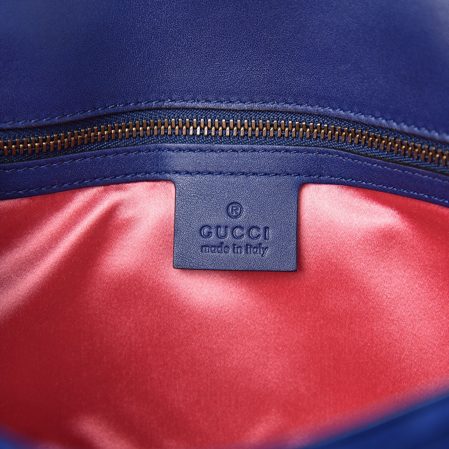 Gucci Velvet Matelasse Small GG Marmont Shoulder Bag Cobalt Blue 5 of 9