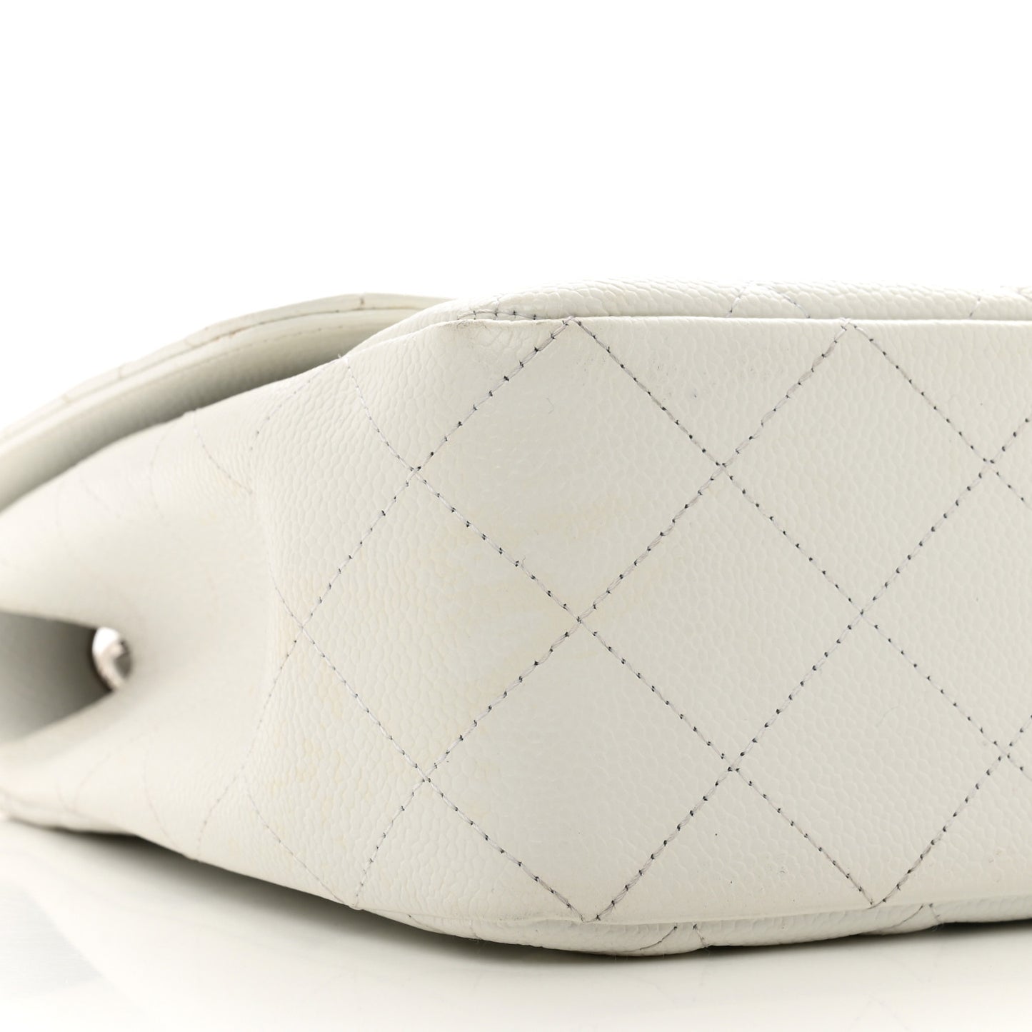 Caviar Quilted Jumbo Single Flap White
