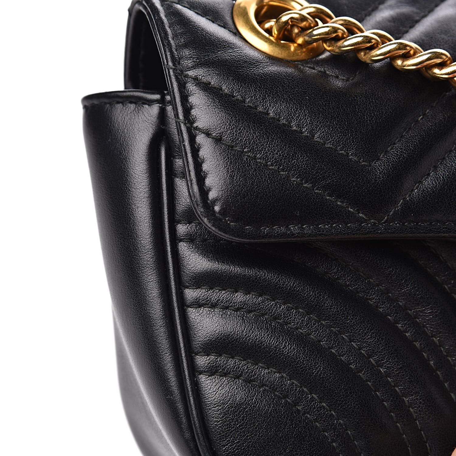 Gucci Calfskin Matelasse Mini GG Marmont Shoulder Bag Black 12 of 19