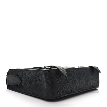 Hermes Taurillon Clemence Steve Messenger 28 Black Bleu Izmir 4 of 10