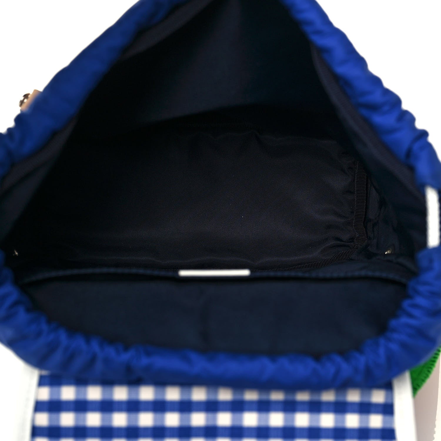 Gucci Coated Canvas Childrens Gingham Backpack Blue White 5 of 14