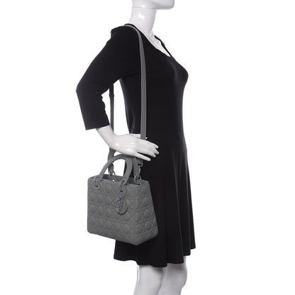 Christian Dior Ultra Matte Calfskin Cannage Medium Lady Dior Grey Stone 2 of 10