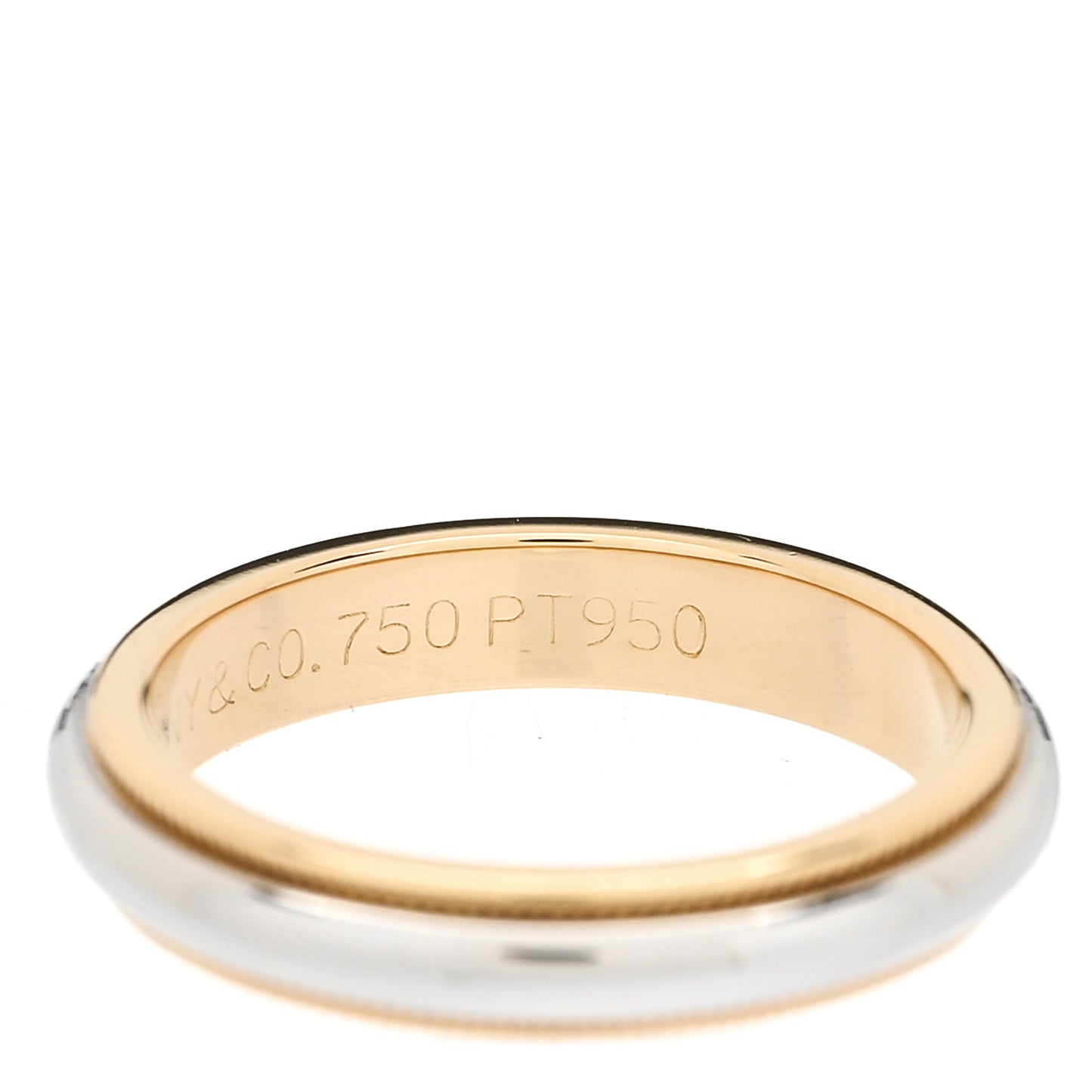 Platinum 18K Yellow Gold 3.5mm Together Milgrain Wedding Band Ring 49 5