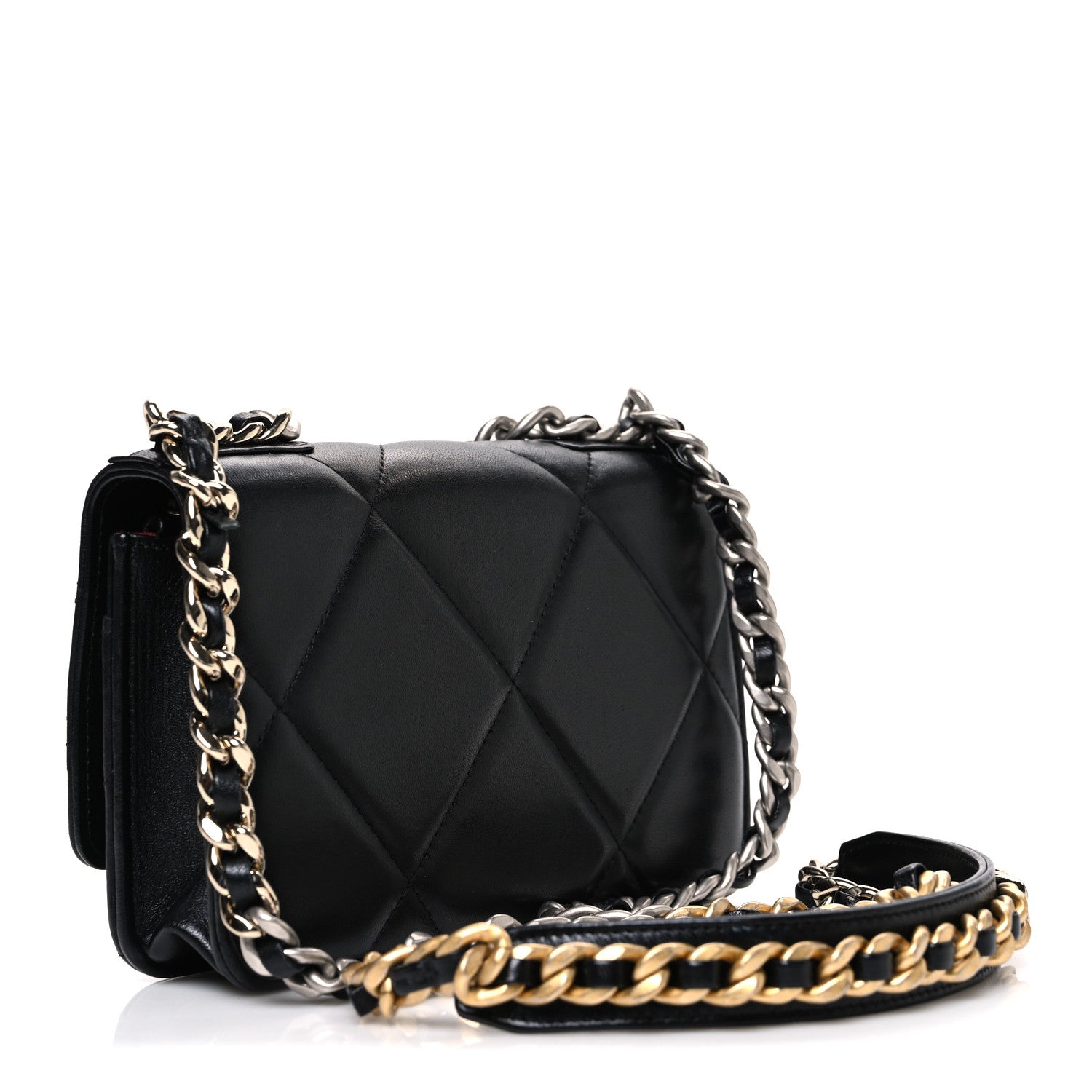 Chanel Lambskin Quilted Chanel 19 Wallet On Chain WOC Black 3 of 11