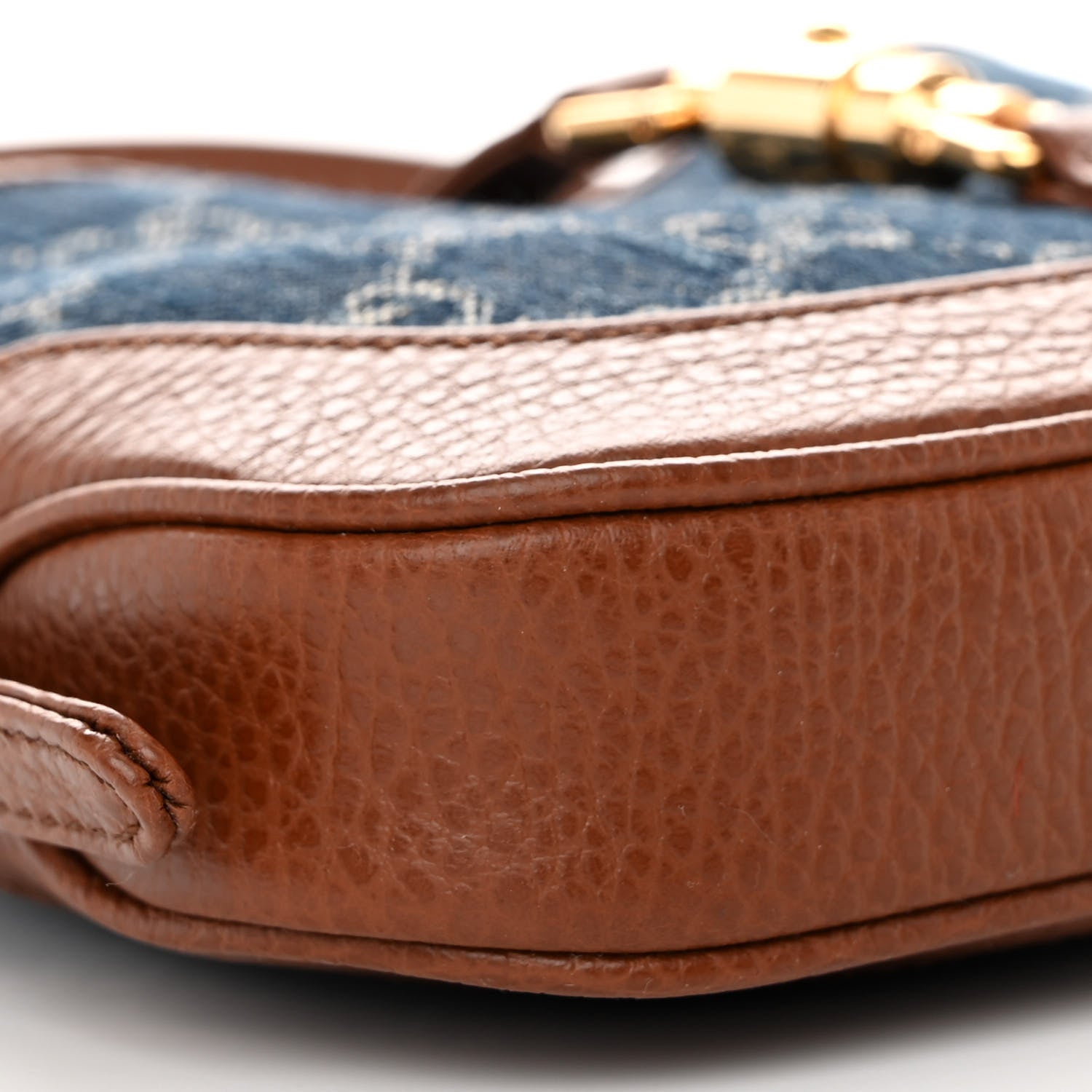 Gucci New Denim GG Monogram Calfskin Mini Jackie 1961 Hobo Blue Tea Cuir 8 of 9