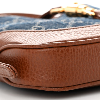 Gucci New Denim GG Monogram Calfskin Mini Jackie 1961 Hobo Blue Tea Cuir 8 of 9