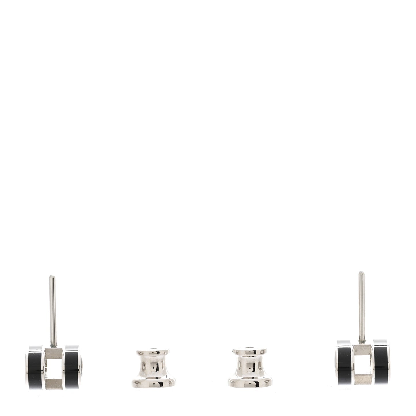 Palladium Lacquered Mini Pop H Earrings Black