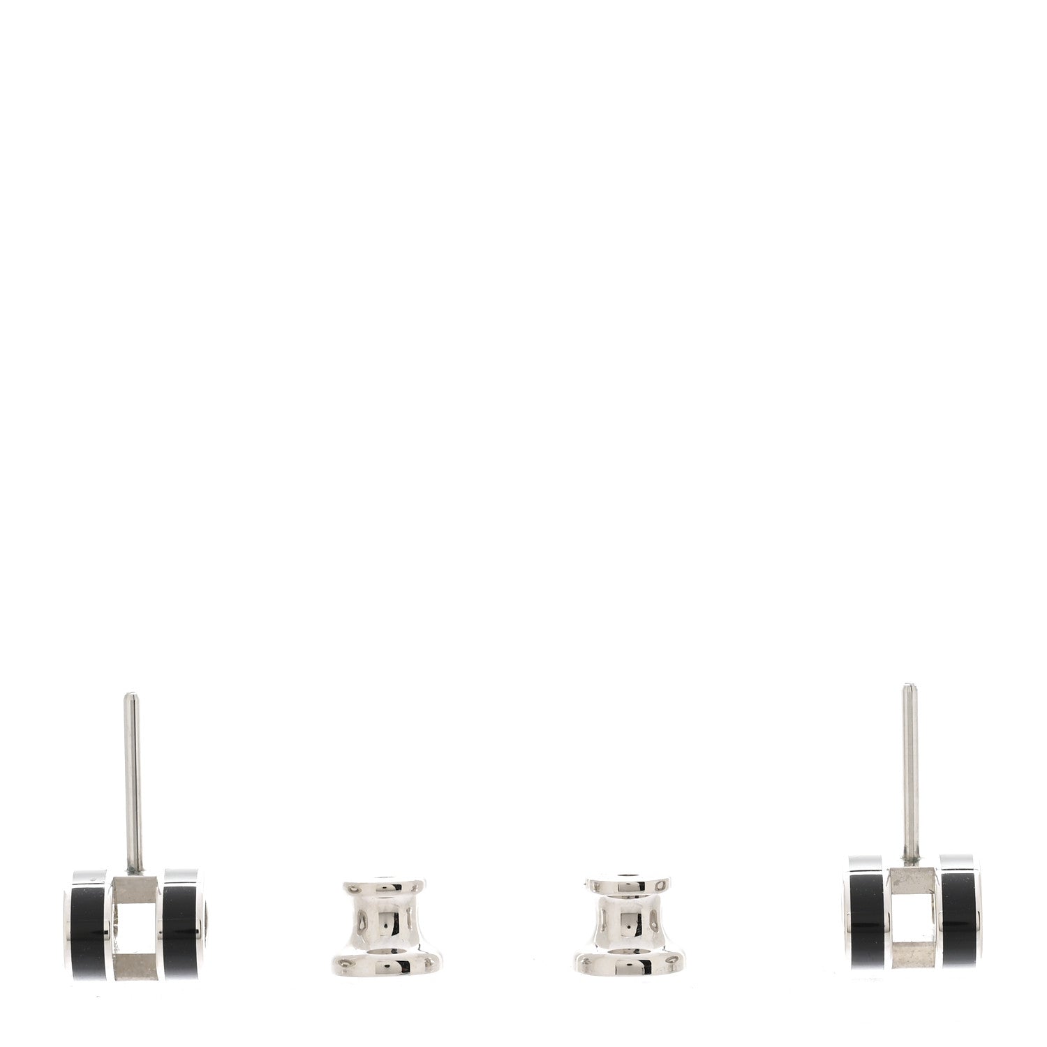 Hermes Palladium Lacquered Mini Pop H Earrings Black 3 of 5