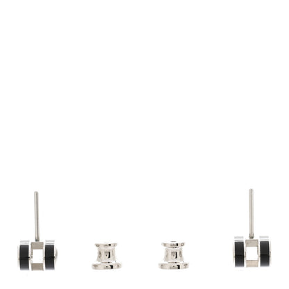 Hermes Palladium Lacquered Mini Pop H Earrings Black 3 of 5