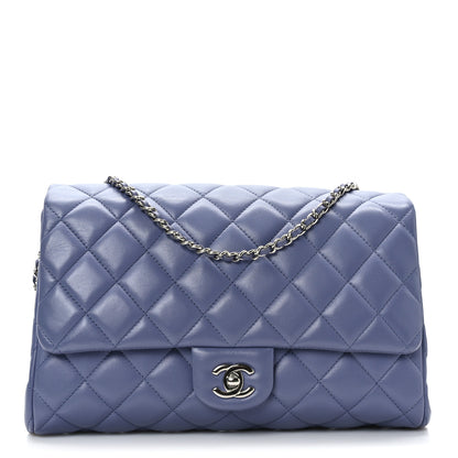 Chanel Lambskin Quilted Clutch with Chain Flap Purple 1 of 9