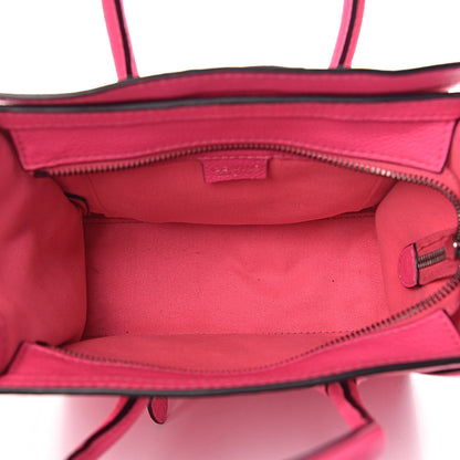 Celine Drummed Calfskin Nano Luggage Fluo Pink 5 of 14