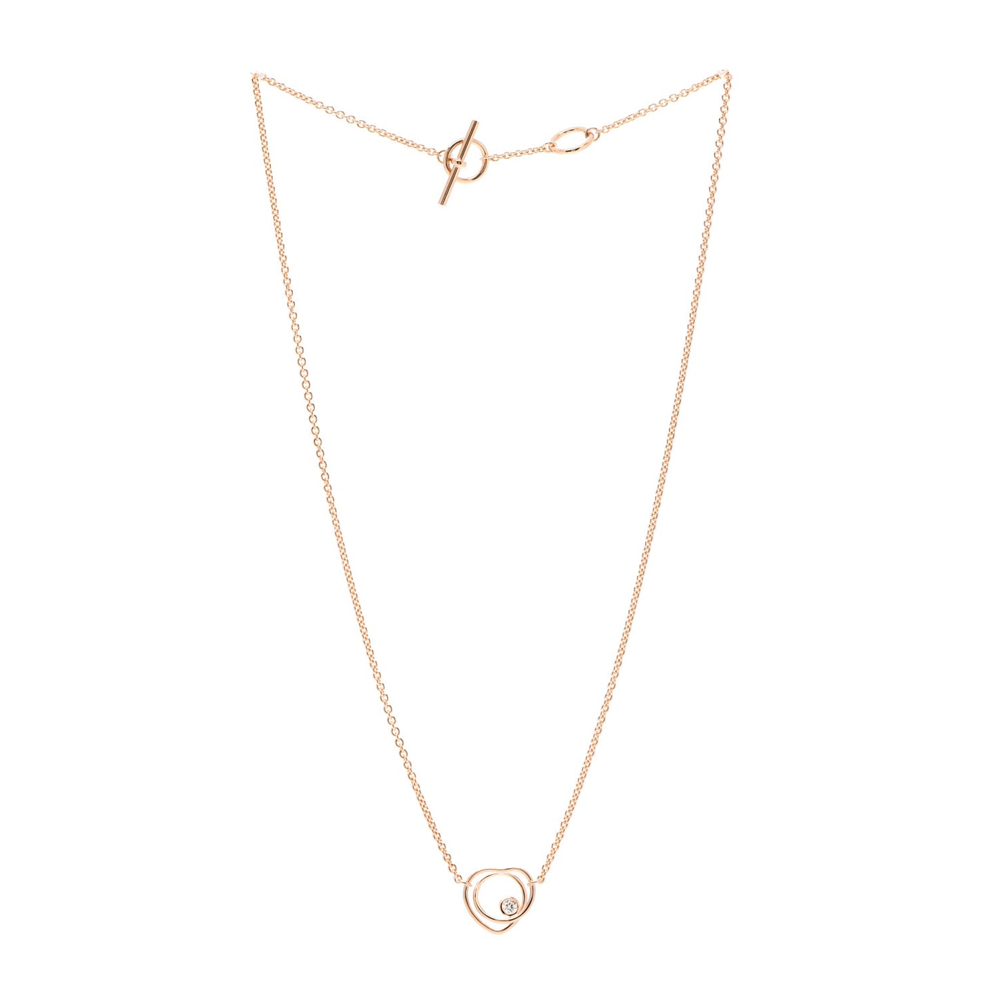 18K Rose Gold Diamond TPM Vertige Coeur Necklace ST