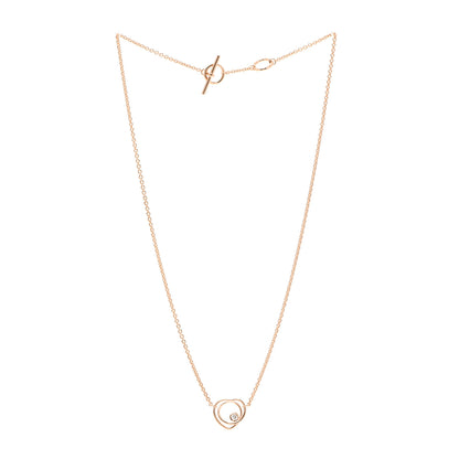 Hermes 18K Rose Gold Diamond TPM Vertige Coeur Necklace ST 3 of 5