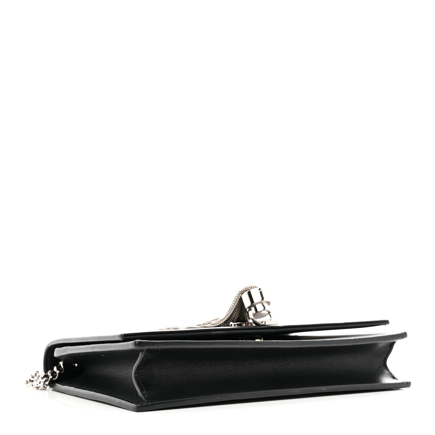 Saint Laurent Smooth Calfskin Classic Monogram Kate Tassel Chain Wallet Black 4 of 9