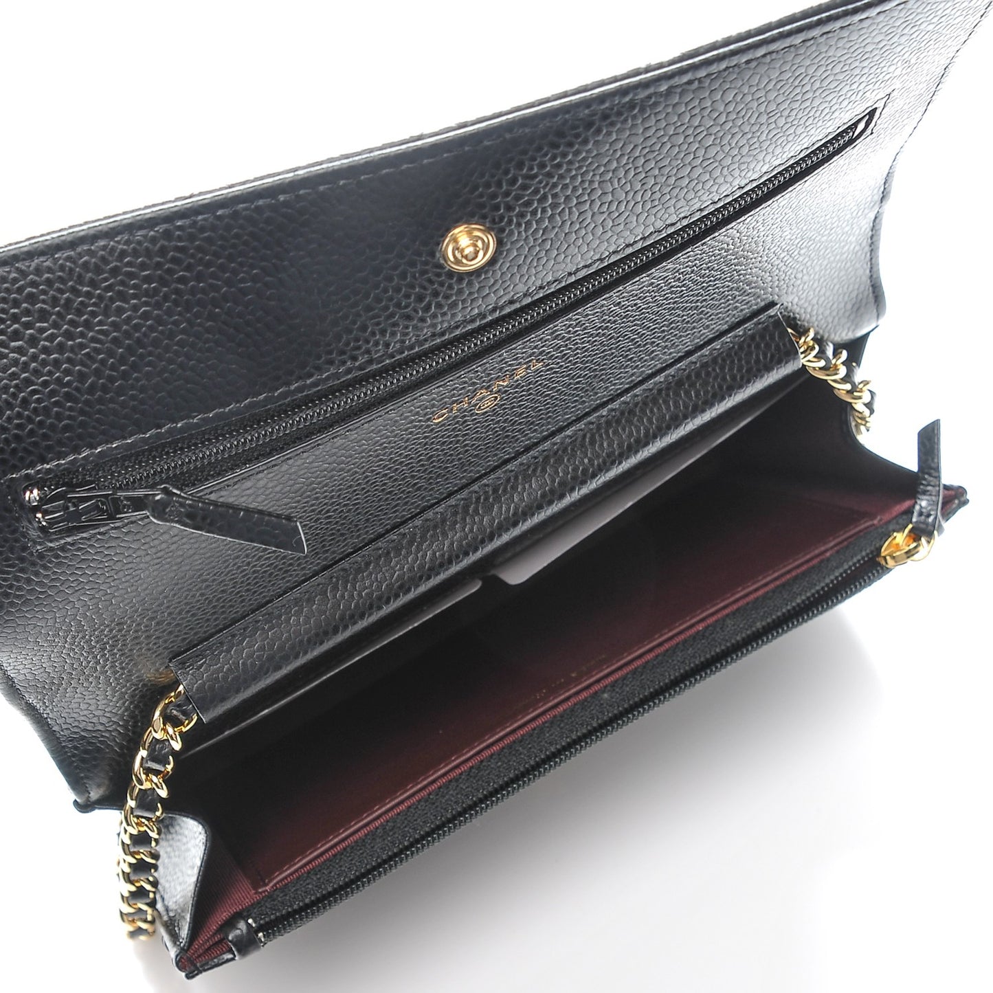 Caviar Quilted Wallet On Chain WOC Black