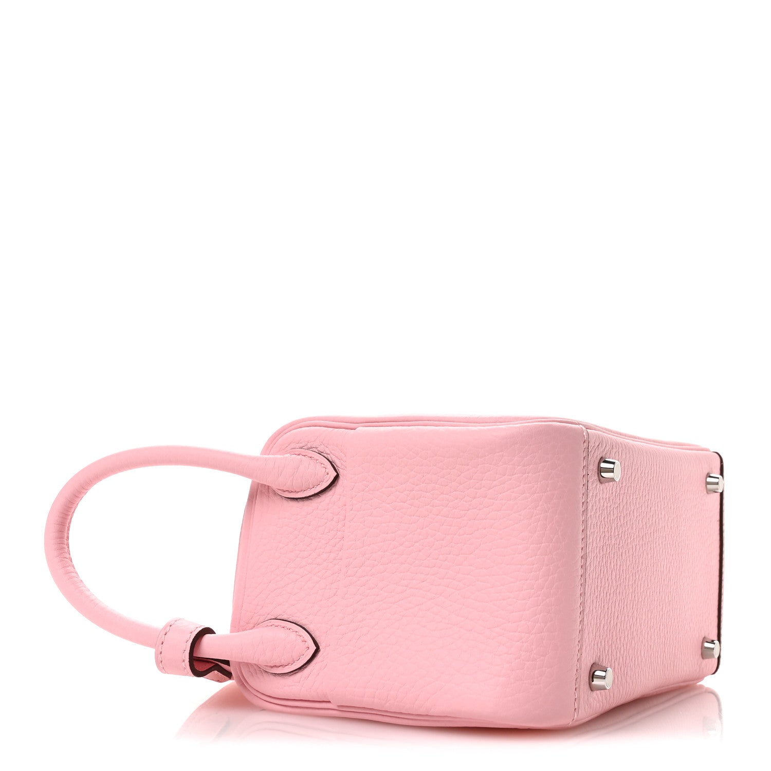 Hermes Taurillon Clemence Verso Mini Lindy 20 Rose Sakura Gris