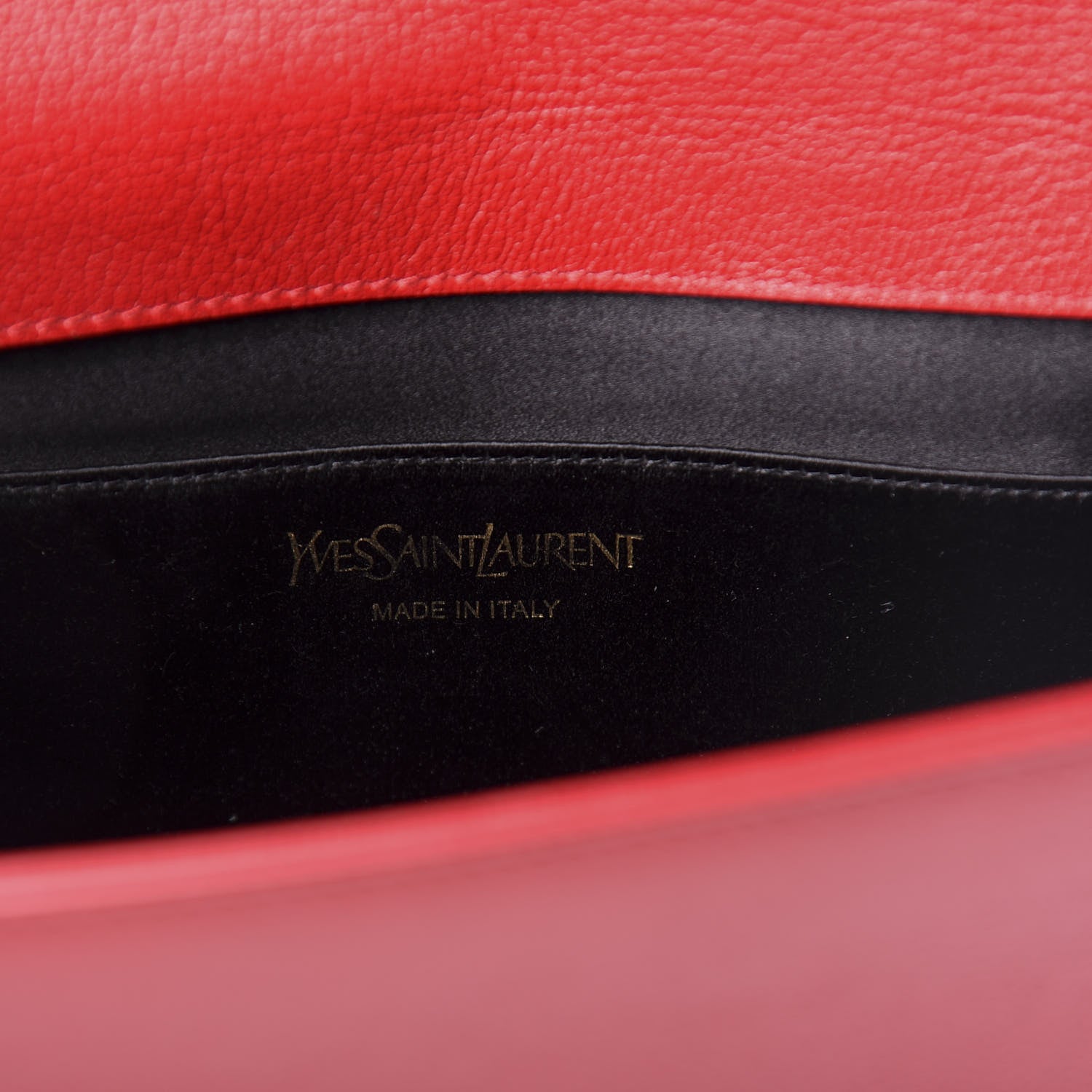 Saint Laurent Calfskin Monogram Large Belle De Jour Clutch Red 6 of 9