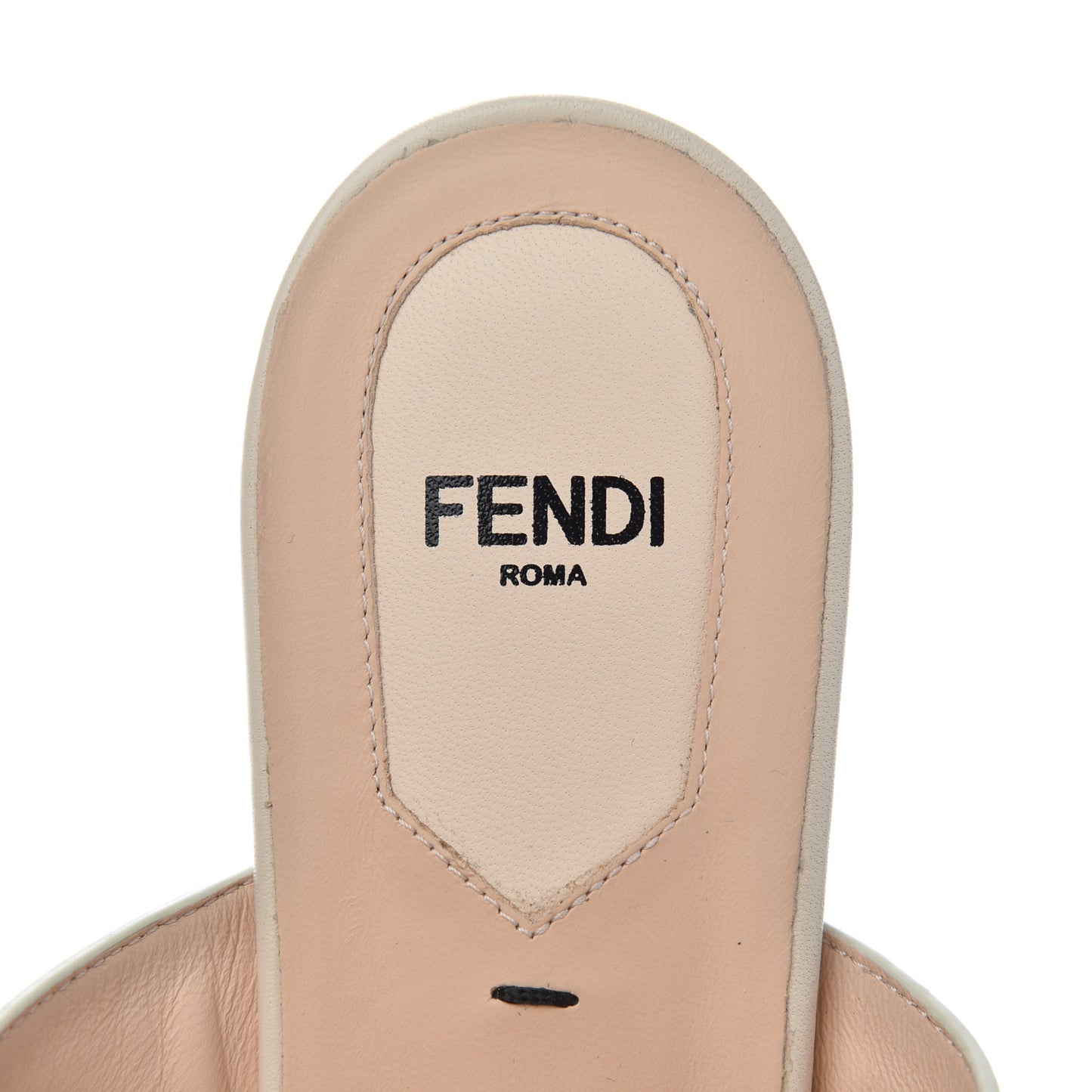 Vitello FF Embossed Buckle Flat Mules 38 Camelia Moresco