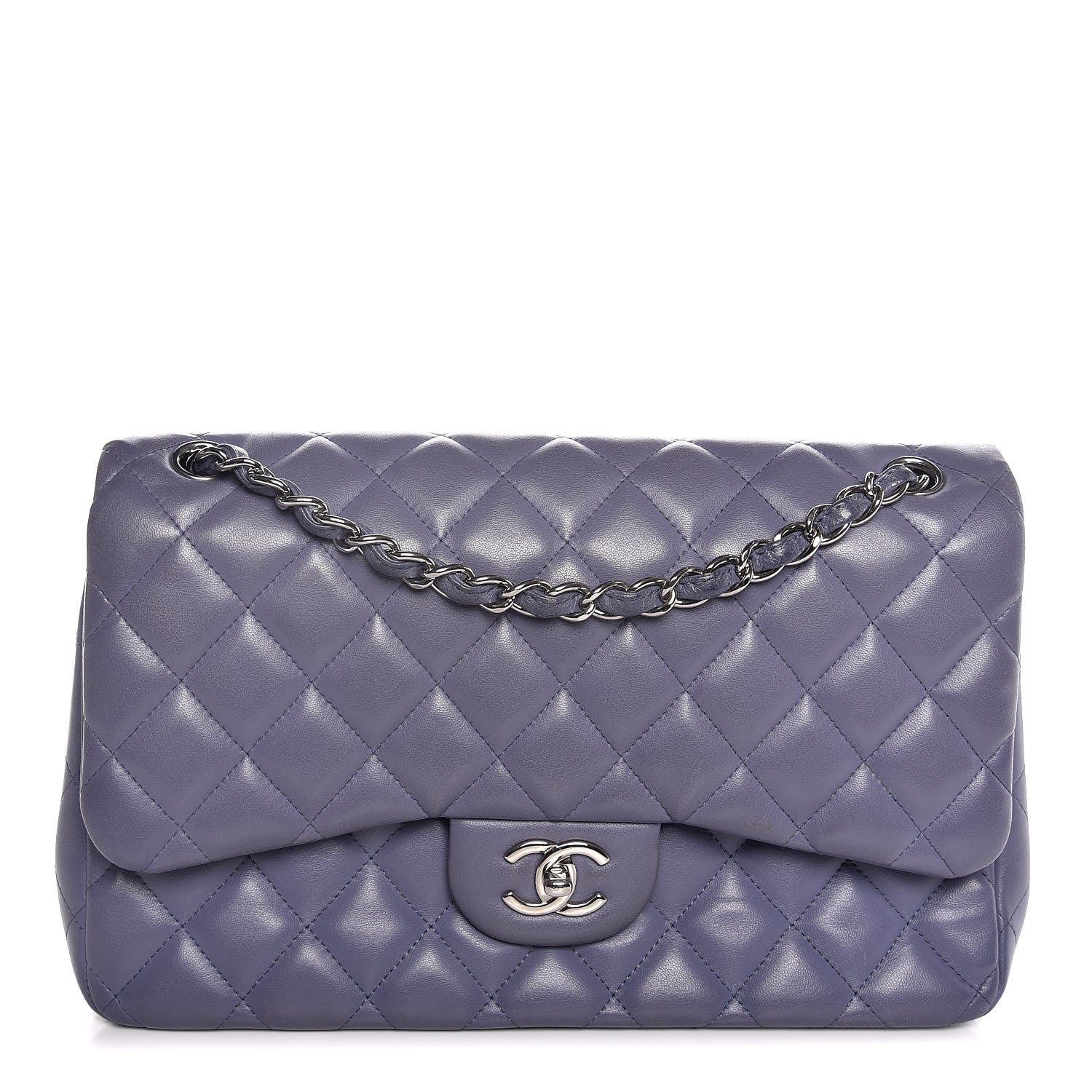 Chanel Lambskin Quilted Jumbo Double Flap Light Purple 1 of 16