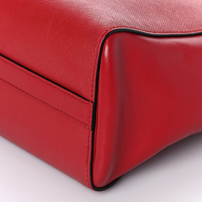 Prada Saffiano Soft Calfskin Small Zippered Tote Fuoco 8 of 8