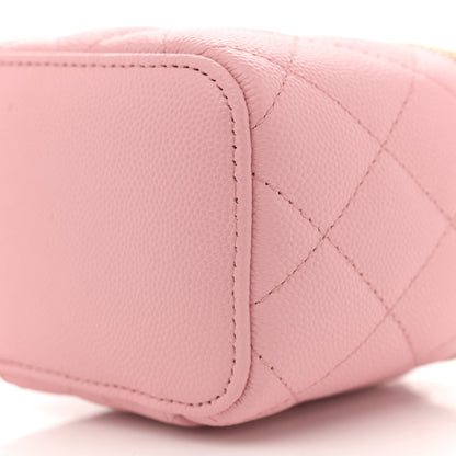Chanel Caviar Quilted Mini Vanity Case With Chain Light Pink 10 of 10