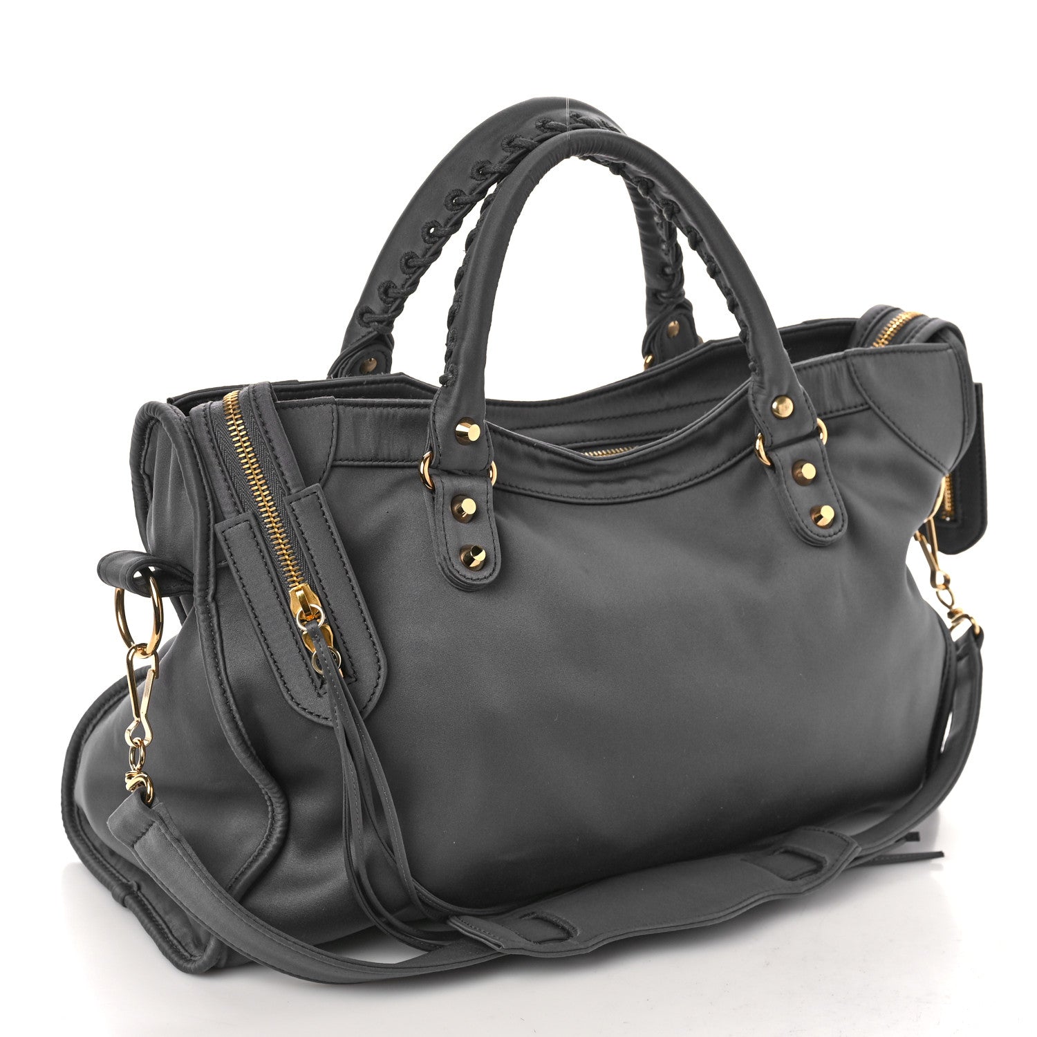 Balenciaga Satin Classic Gold Hardware City Gris Ardoise 3 of 9