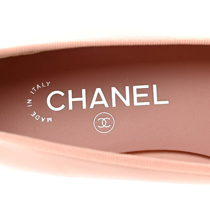 Chanel Lambskin Cap Toe CC Ballerina Flats 37 Light Pink Dark Pink 7 of 9