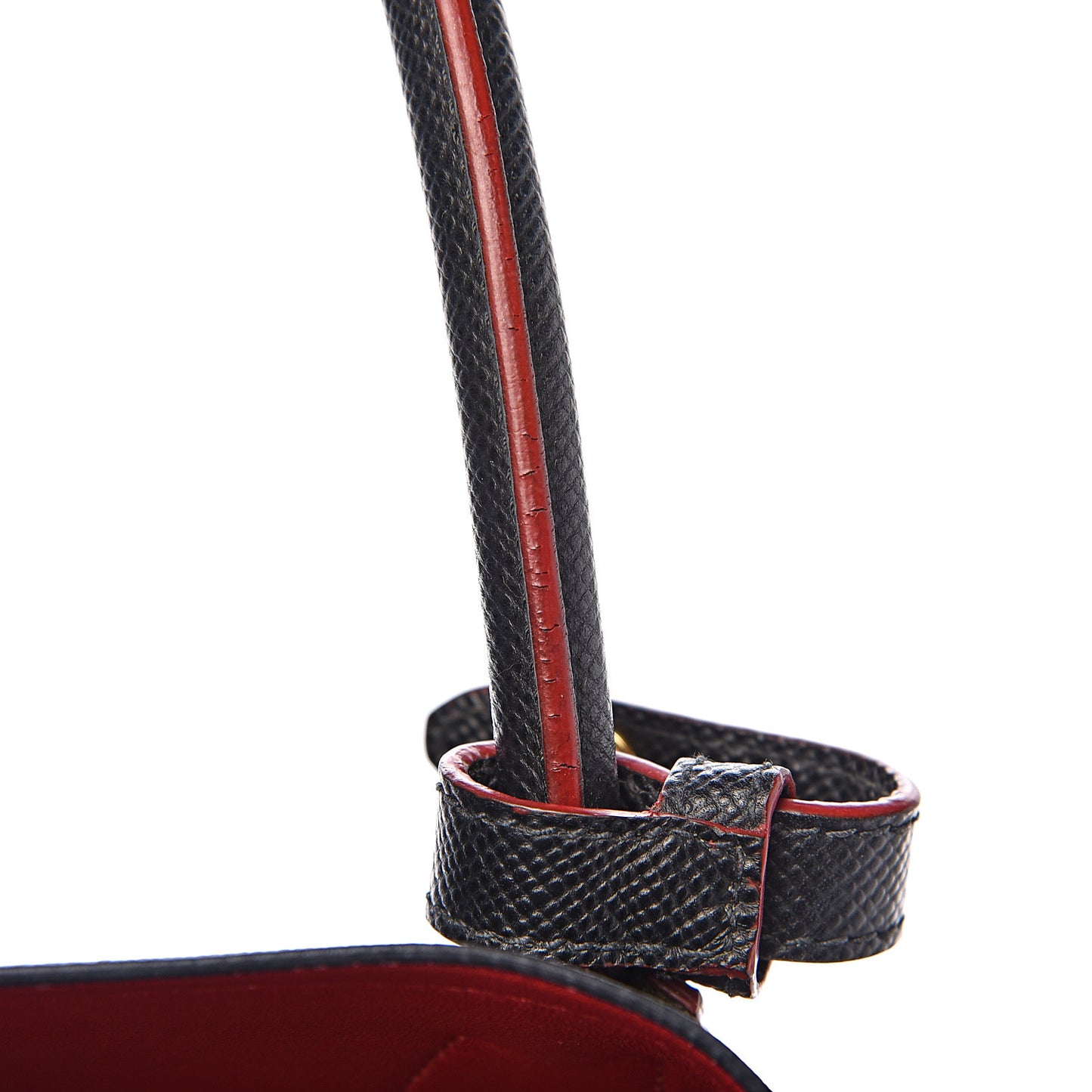 Saffiano Cuir Large Double Bag Black Fuoco