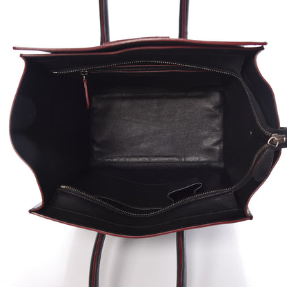 Celine Smooth Calfskin Mini Luggage Black Pink Trim 5 of 8