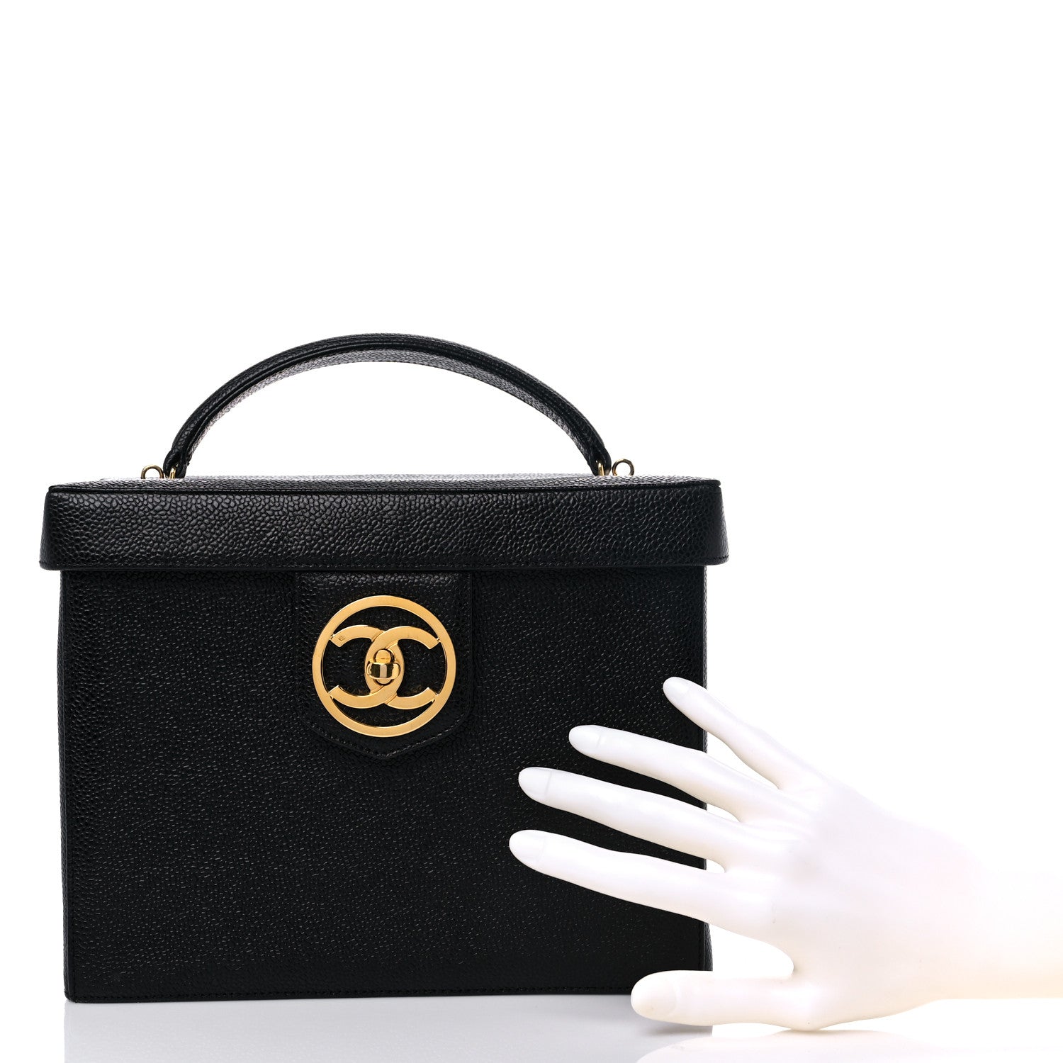 Chanel Caviar Vanity Train Case Black 2 of 13