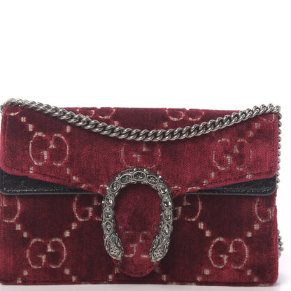 Gucci Velvet GG Monogram Super Mini Dionysus Shoulder Bag Red Cipria Black 9 of 9